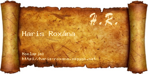 Haris Roxána névjegykártya